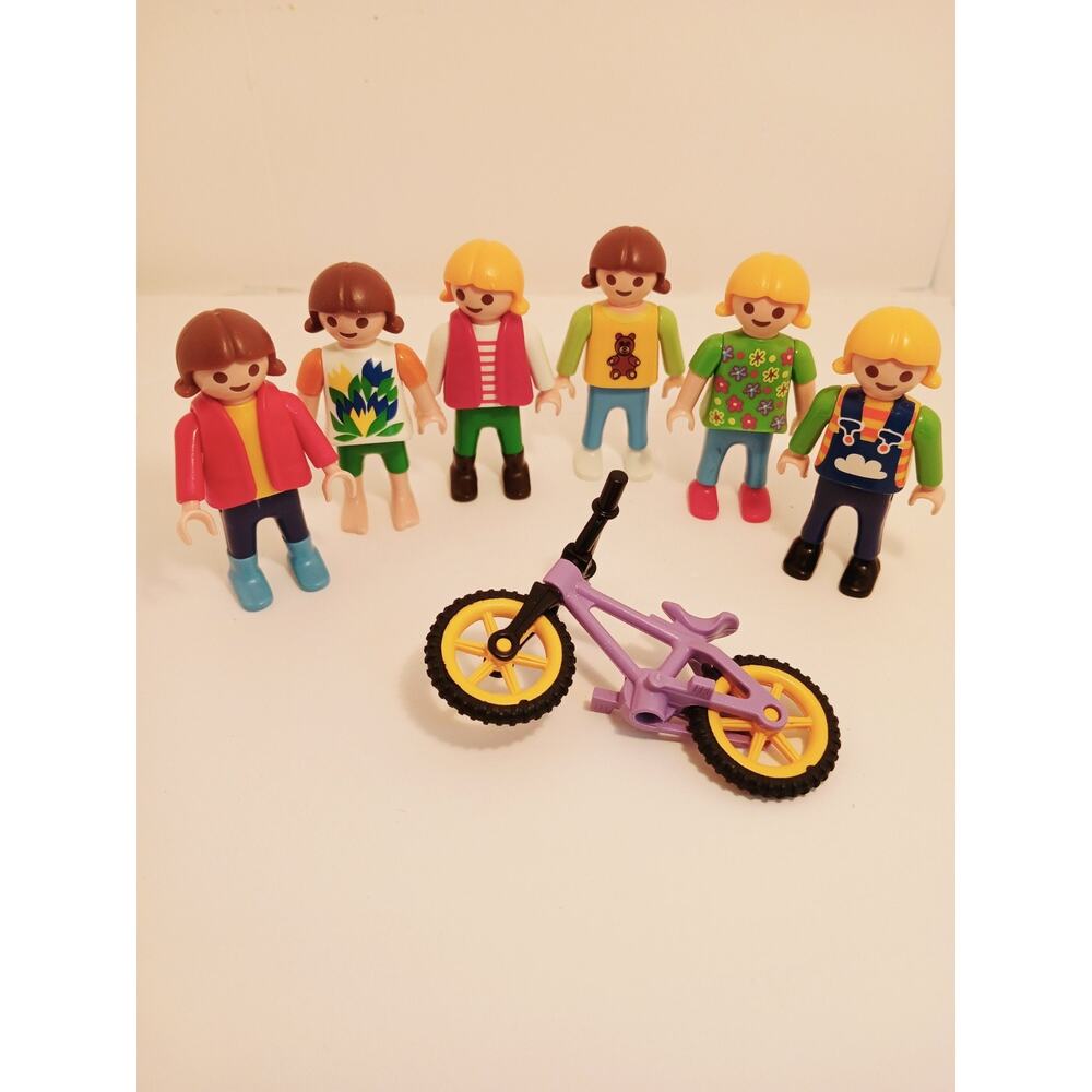 Playmobil Playground Set Of 6 Girls And 1 Bicycle Imaginative play Pack #204